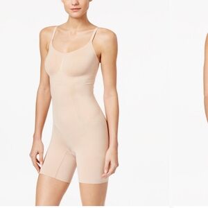 Spanx Oncore Mid-Thigh Bodysuit SS1715 Shapeware Tan Size S